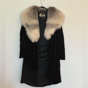 Blumarine velvet coat with fur collar